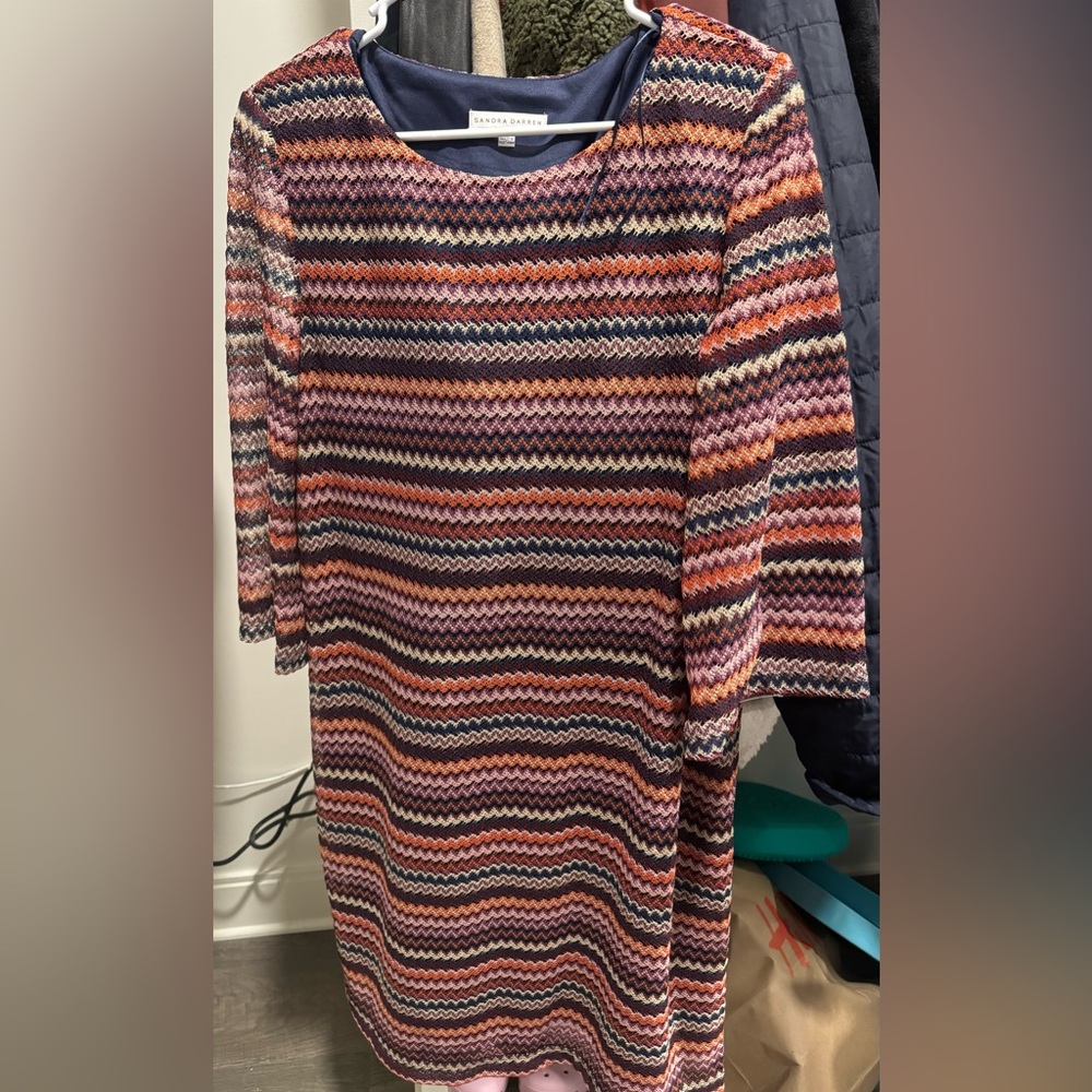 Sandra Darren knit dress knee length used 1x size Large